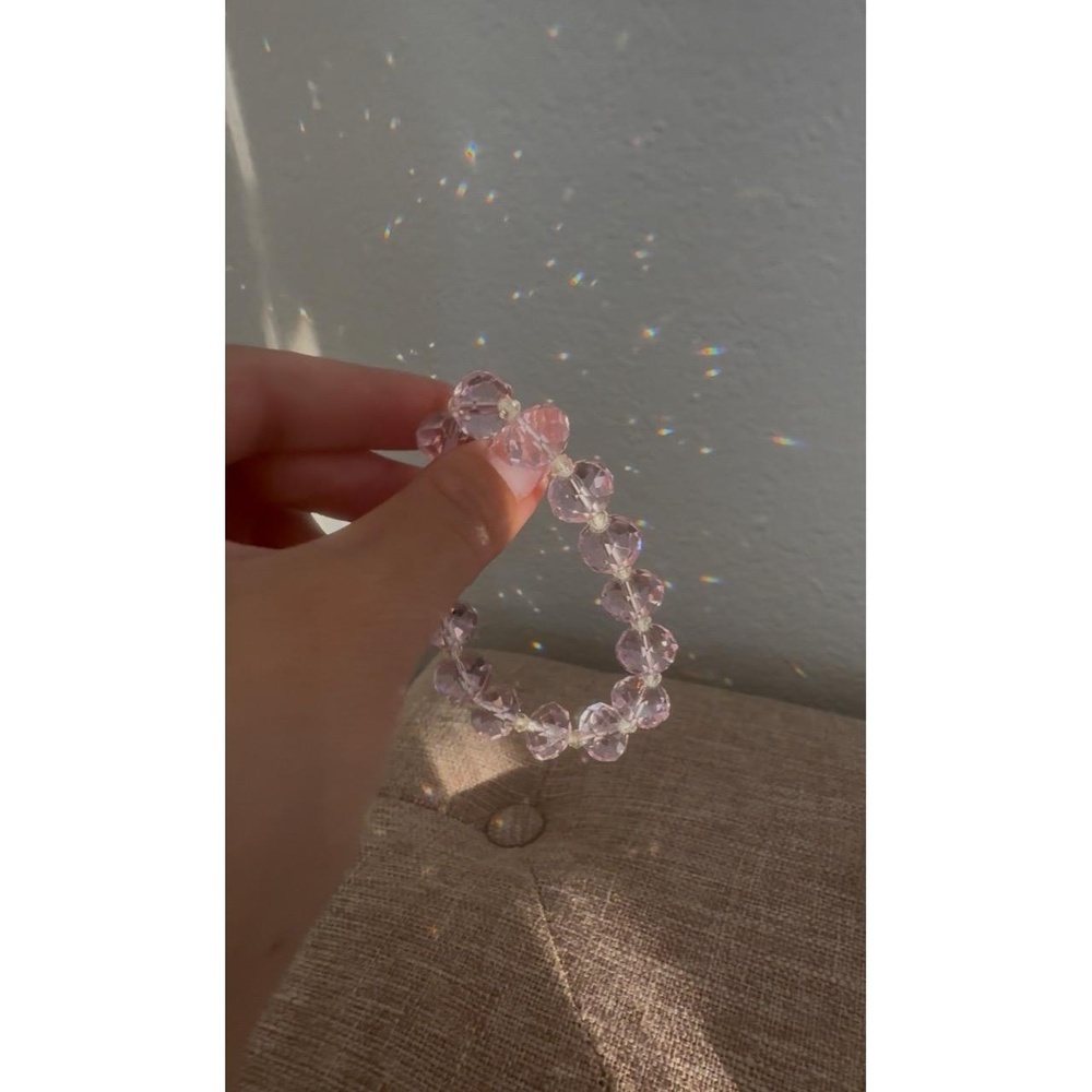 Pink Crystal Bead Bracelet